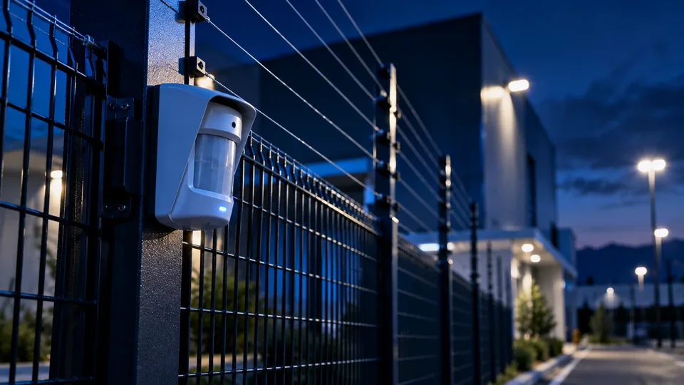 Sensor de movimiento y cerca perimetral en una instalación